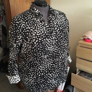 Black and white patterned Lane Bryant button down